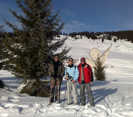 Jeff, Emilie et Seb au plateau des Glières